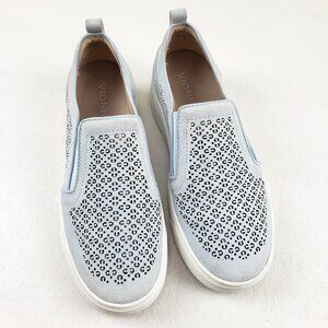 Vionic Kimmie Perf Slip On Shoe Womens 7.5 Blue Suede Comfort Casual Sneaker